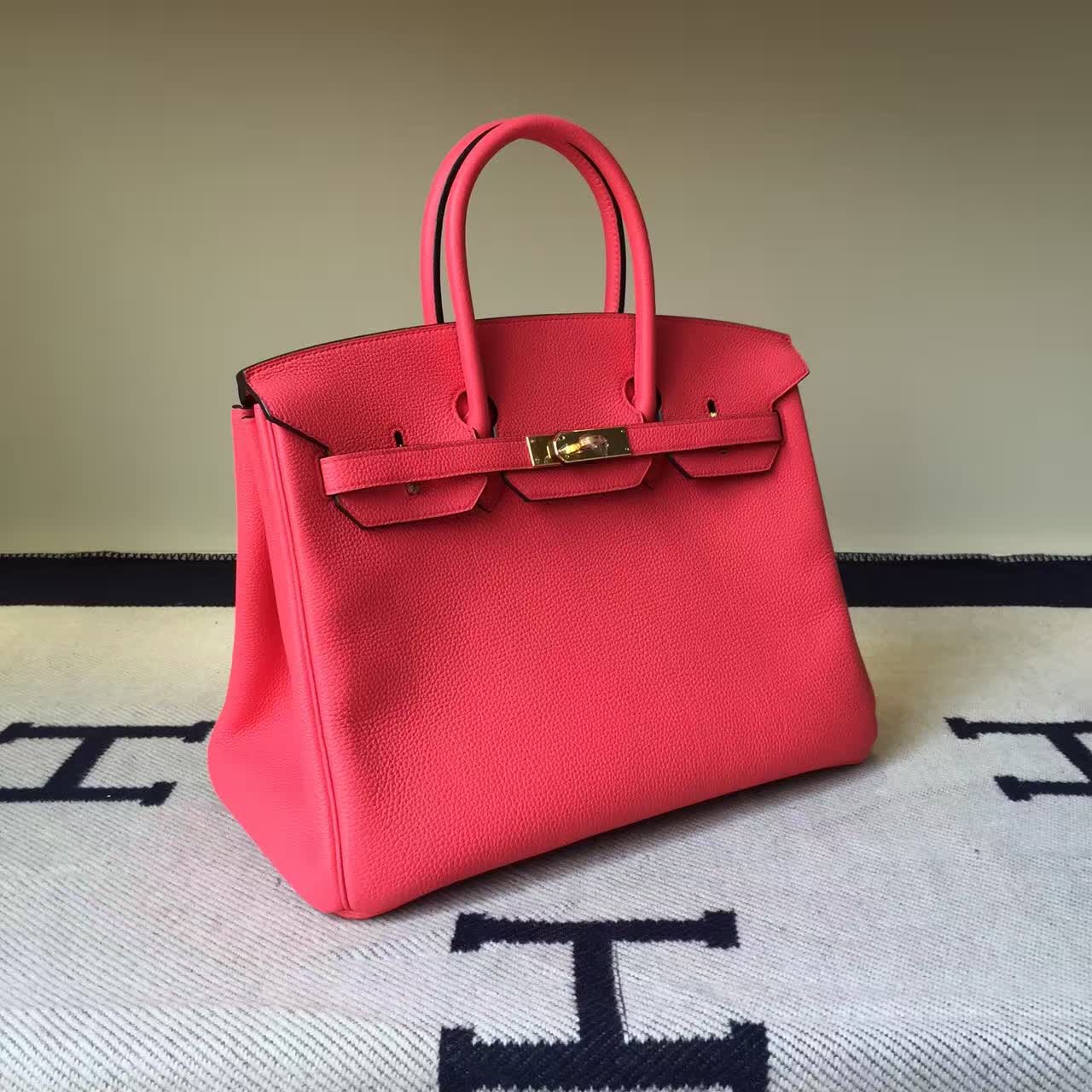 Hot Sale Hermes Togo Leather Birkin 30/35cm in T5 Peach Pink