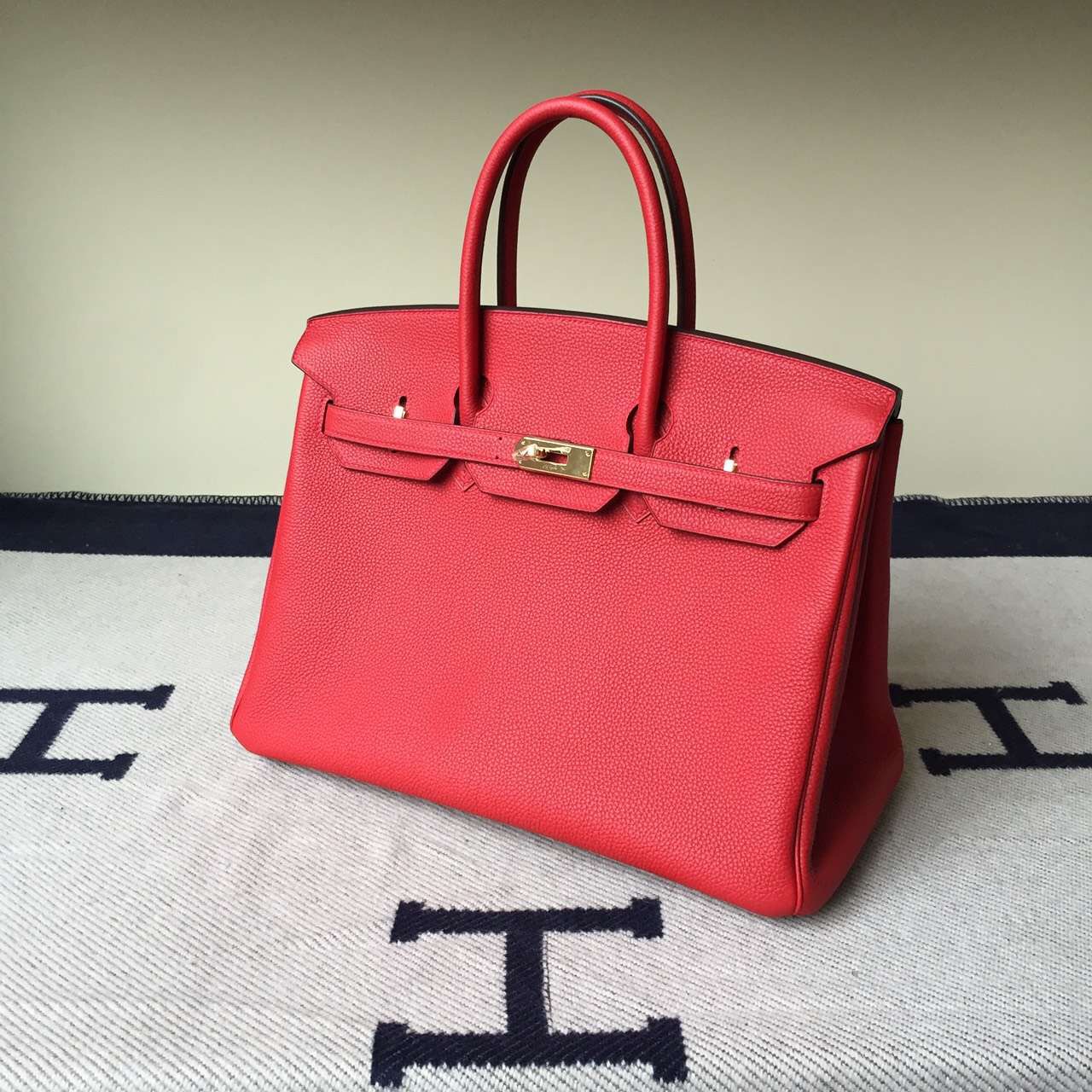 On Sale Hermes Q5 Rouge Casaque Togo Calf  Leather Birkin Bag 35cm