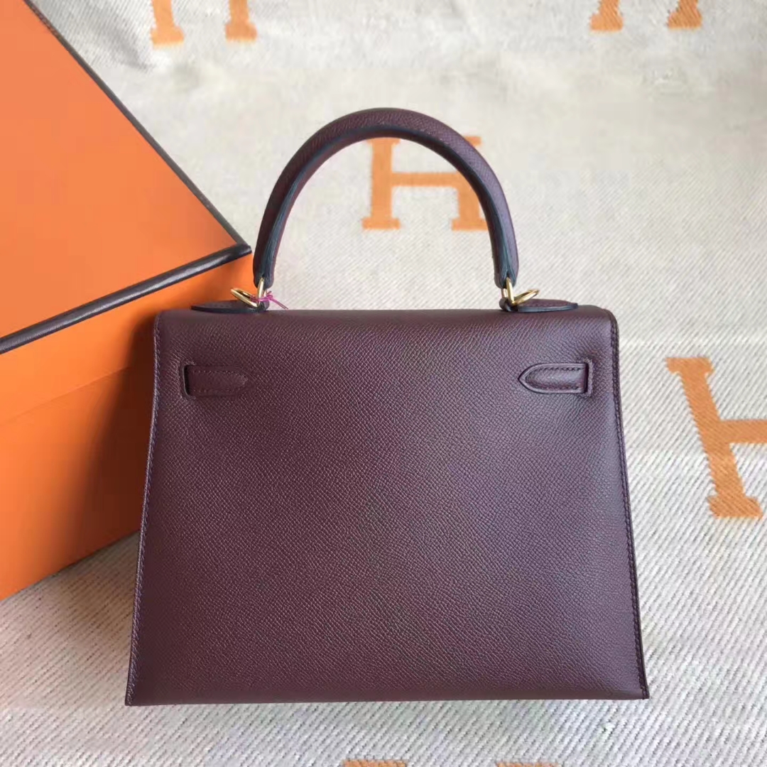 Hot Sale Hermes CK55 Rouge Hermes Epsom Calfskin Kelly Bag25CM