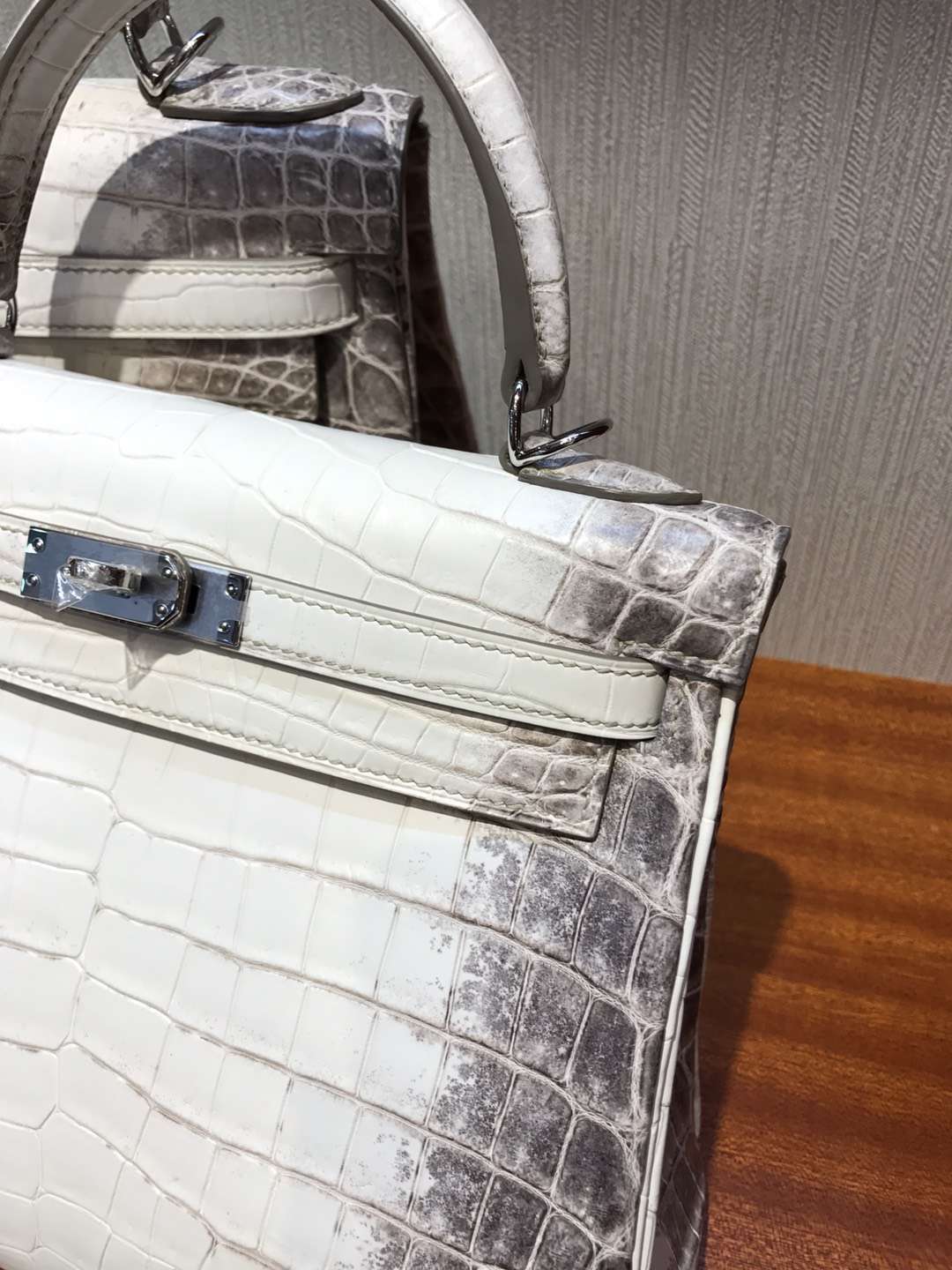 Wholesale Hermes Crocodile Leather Retourne Kelly25CM Bag in Himalaya Color