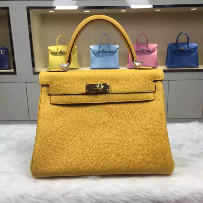 Hermes Kelly Bag  28CM Mustard Yellow Togo Leather Gold Hardware