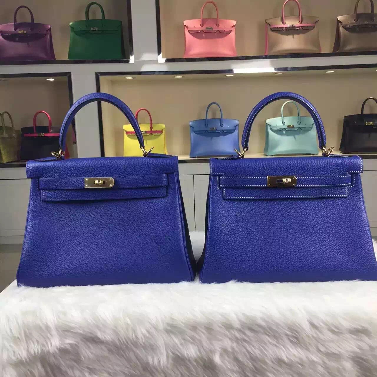 Discount Hermes France Togo Calfskin Leather Multi-color Kelly Bag28CM Ladies&#8217; Handbag