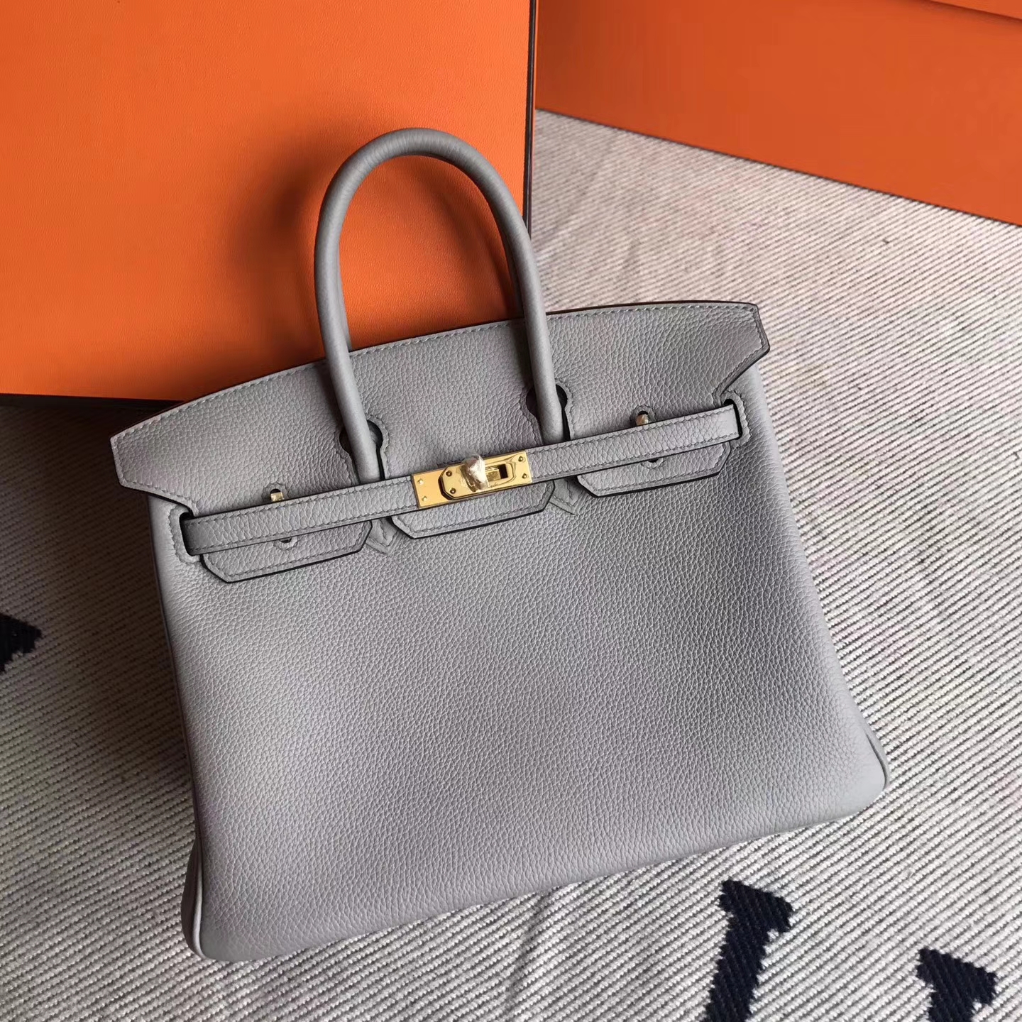 New Arrival Hermes 4Z Gris Mouette Togo Calfskin Birkin25cm Women&#8217;s Bag