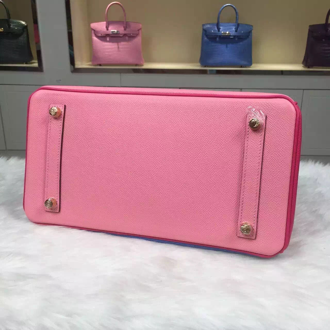 New Pretty Hermes Birkin Bag 30CM Color-blocking Epsom Leather Women’s Tote Bag