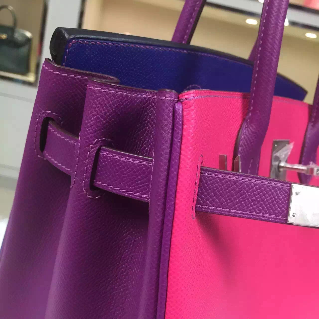 Wholesale Hermes Three-color Epsom Leather Birkin Bag 30CM Silver Hardware