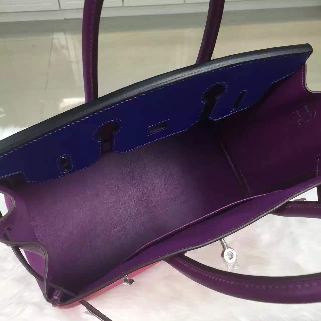 Wholesale Hermes Three-color Epsom Leather Birkin Bag 30CM Silver Hardware