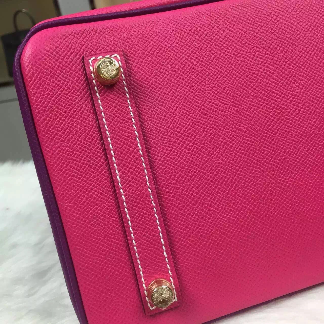 Luxury Hermes Birkin Bag 30CM E5 Candy Pink/P9 Anemone Purple Epsom Leather