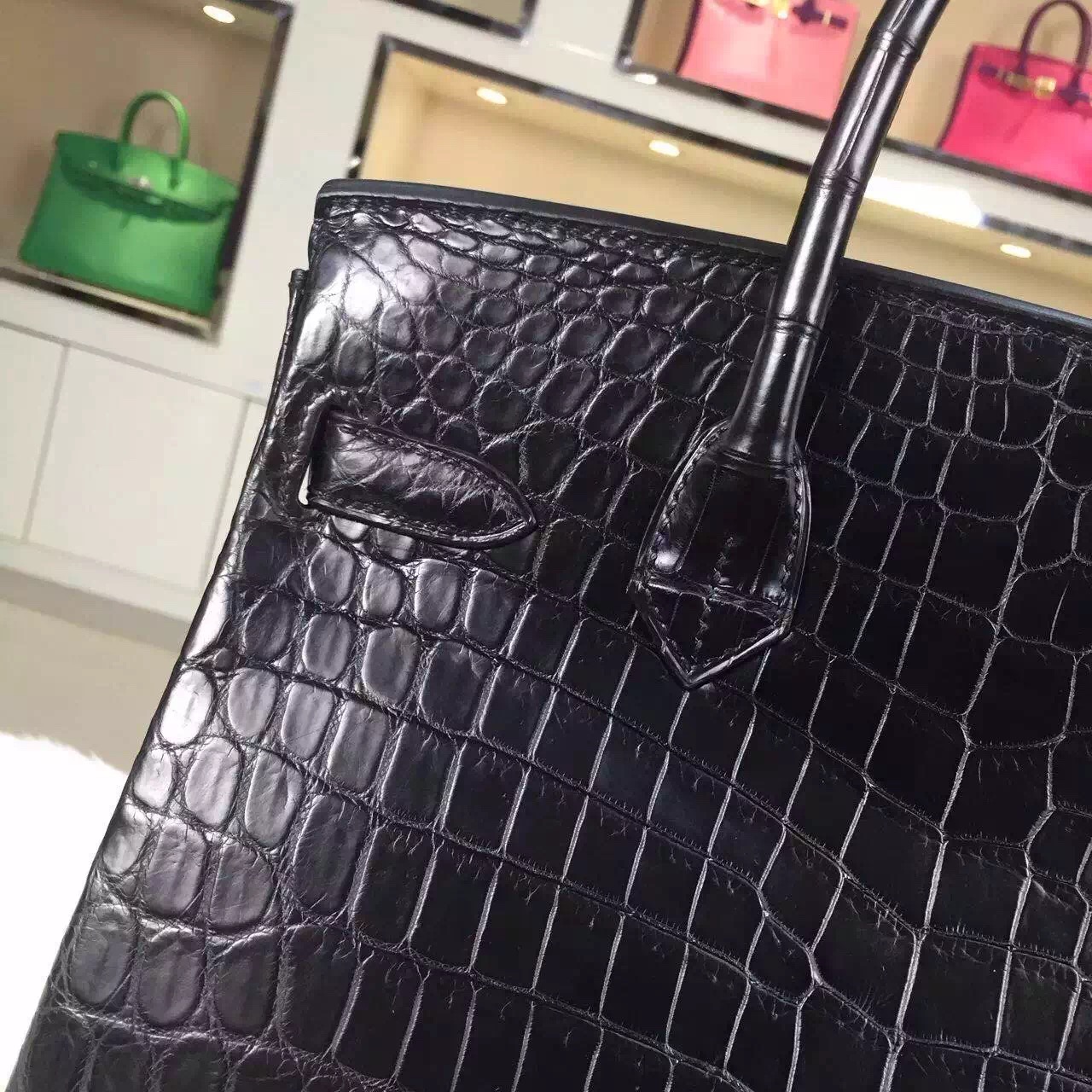 Luxury Hermes Birkin Bag 30CM CK89 Black Crocodile Leather Fashion Women&#8217;s Handbag