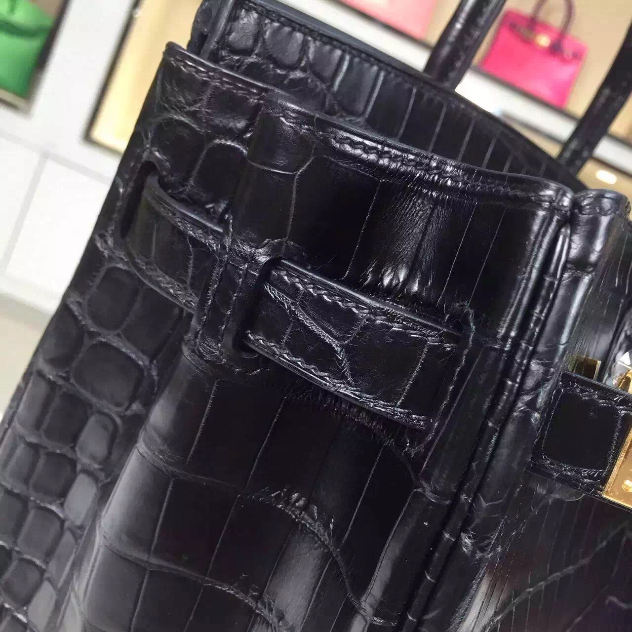 Luxury Hermes Birkin Bag 30CM CK89 Black Crocodile Leather Fashion Women&#8217;s Handbag
