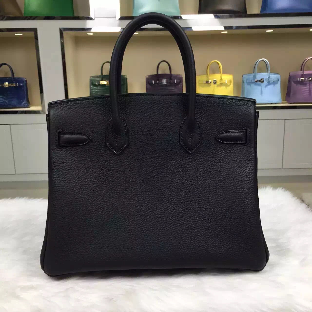 Luxury Hermes Birkin 30CM Black France Togo Leather Ladies&#8217; Tote Handbag