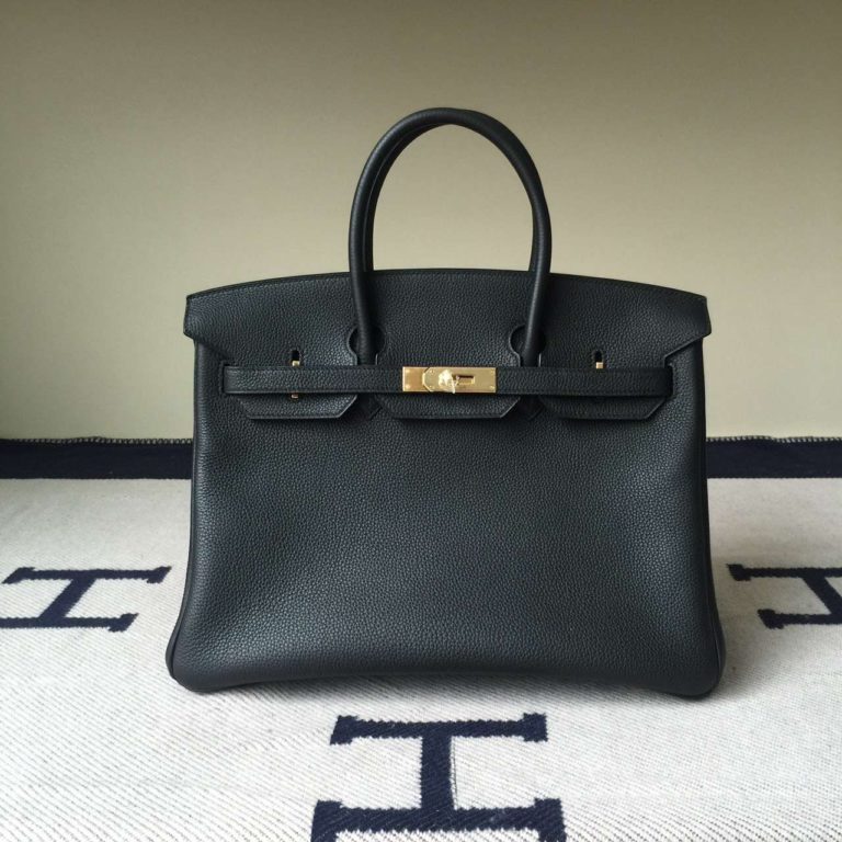 Hermes Classic Handbag Togo Calf  Leather Birkin 35cm in CK89 Black