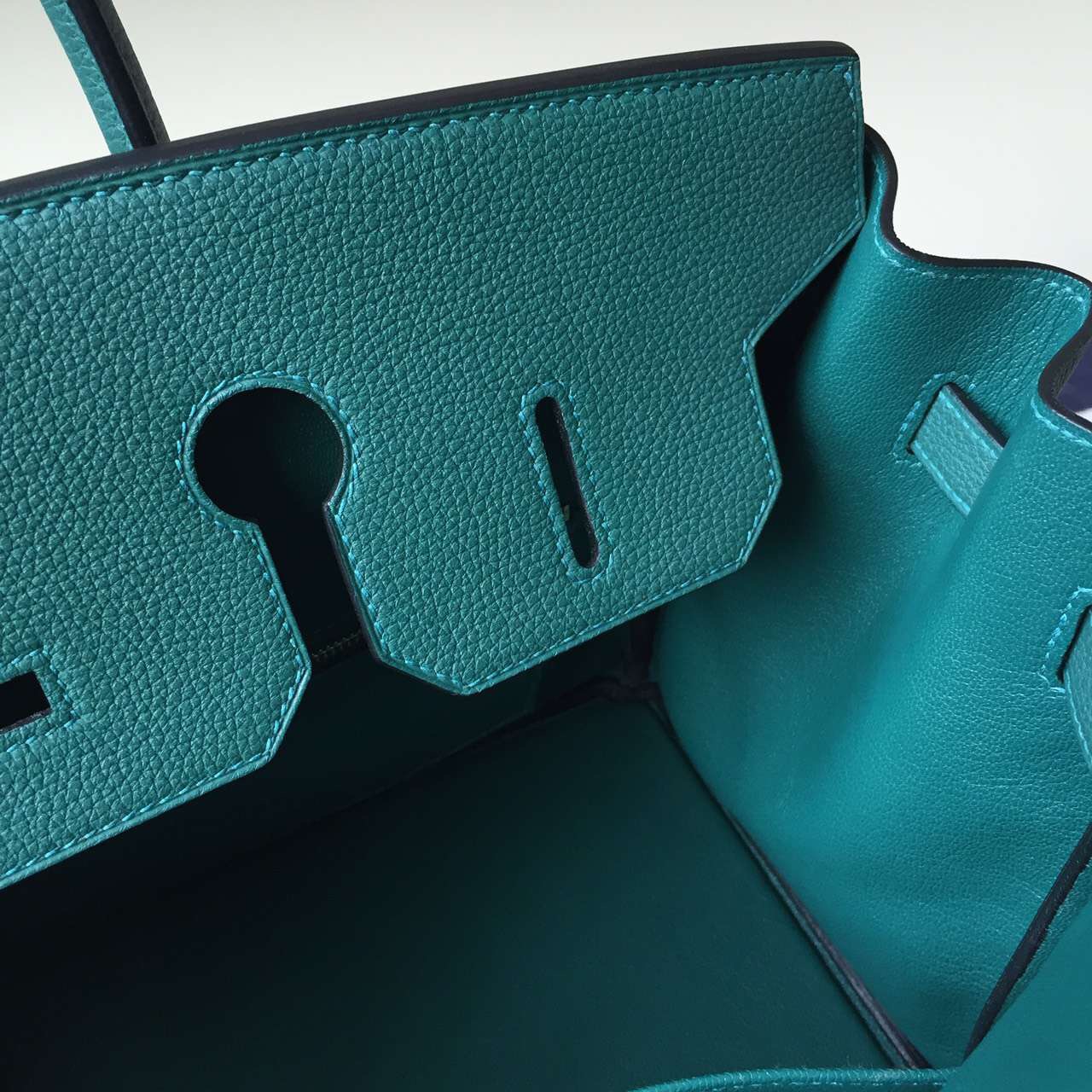 Sale Hermes Z6 Malachite Green Togo Calf Leather Birkin35cm Bag