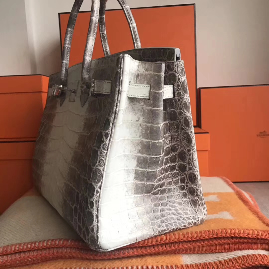 Noble Hermes Himalaya Matt Crocodile Birkin35CM Bag Silver Hardware