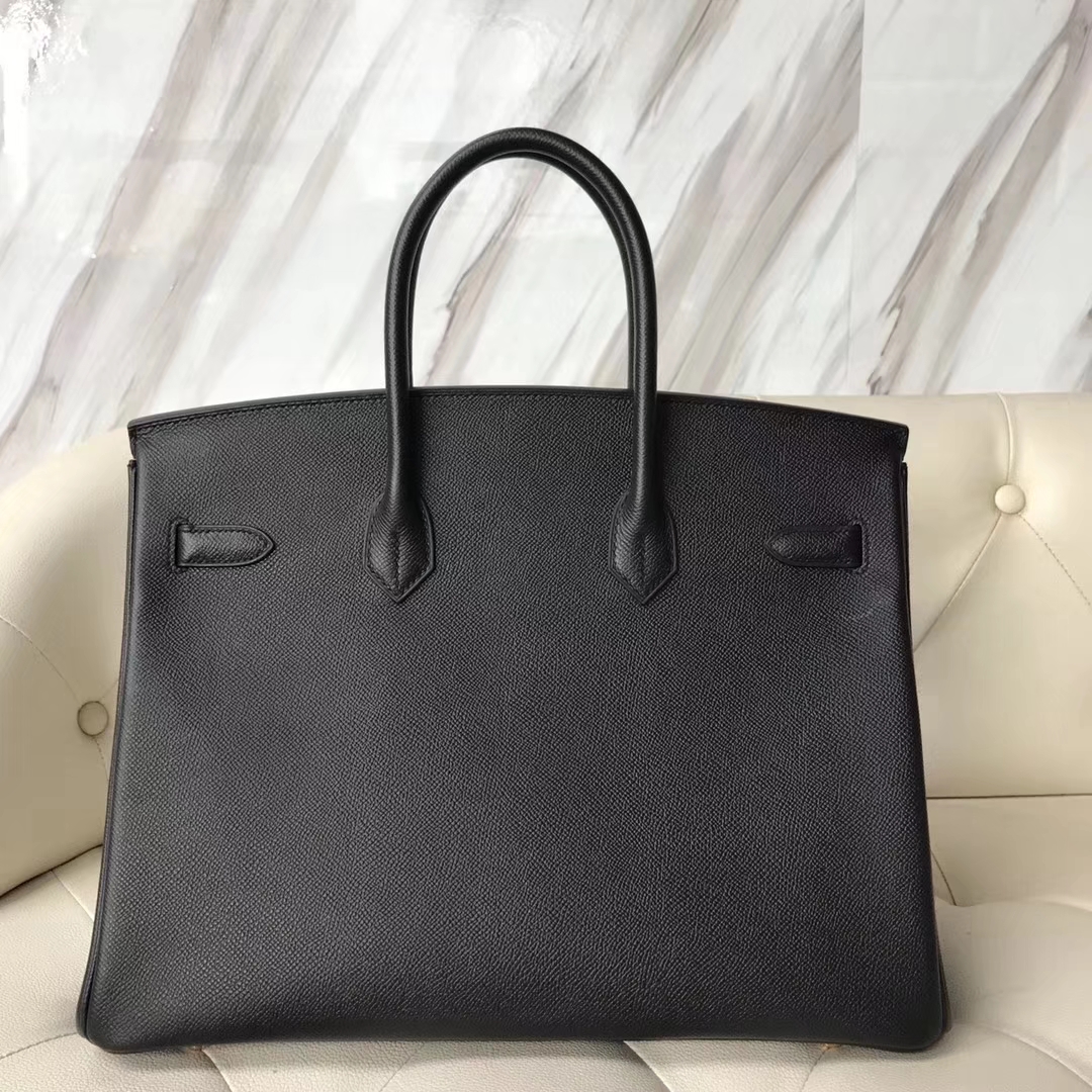 Fashion Hermes CK89 Black &#038; Q5 Rouge Casaque inner Epsom Calf Birkin35CM Bag