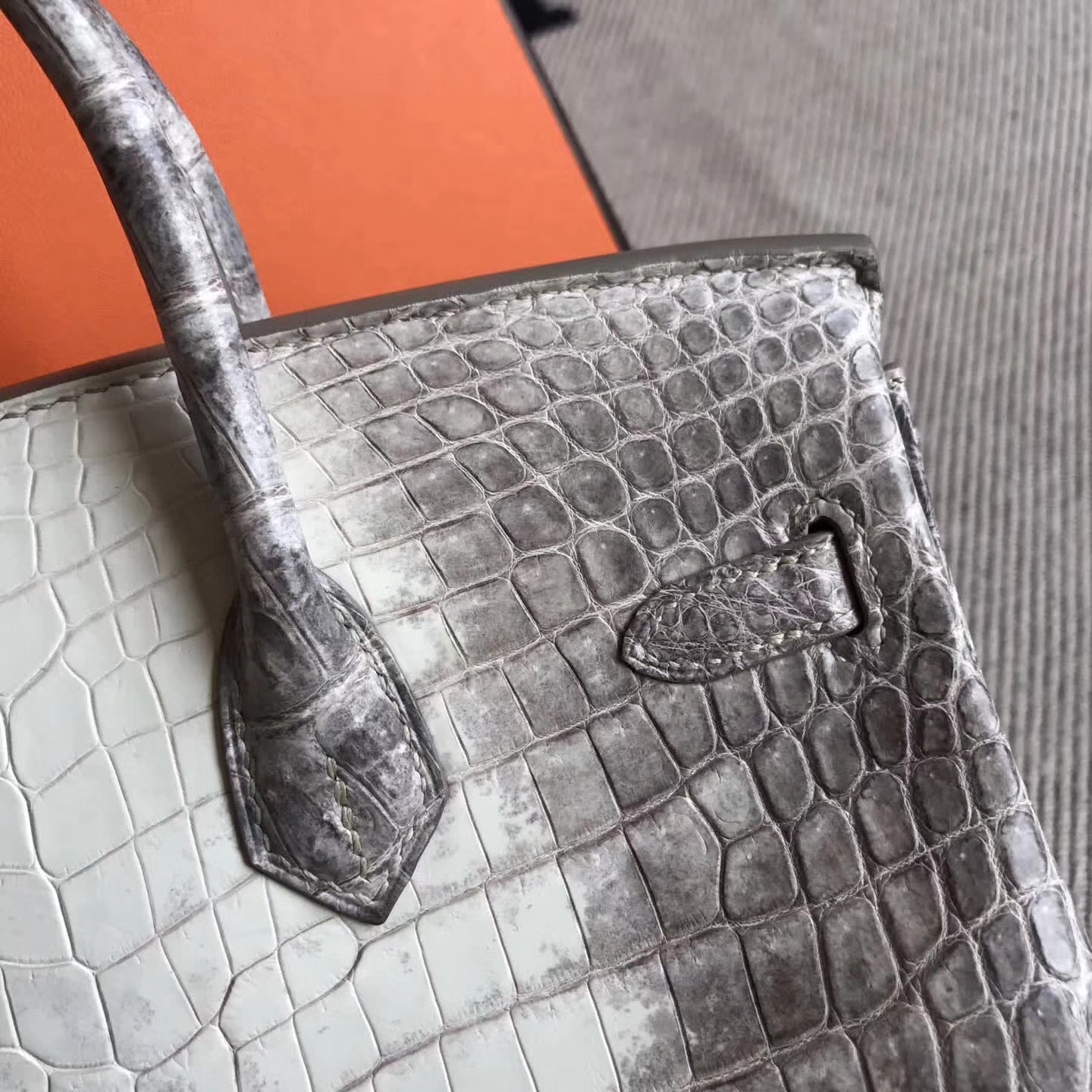Hot Sale Hermes Himalaya Crocodile Leather Birkin Bag25cm Silver Hardware