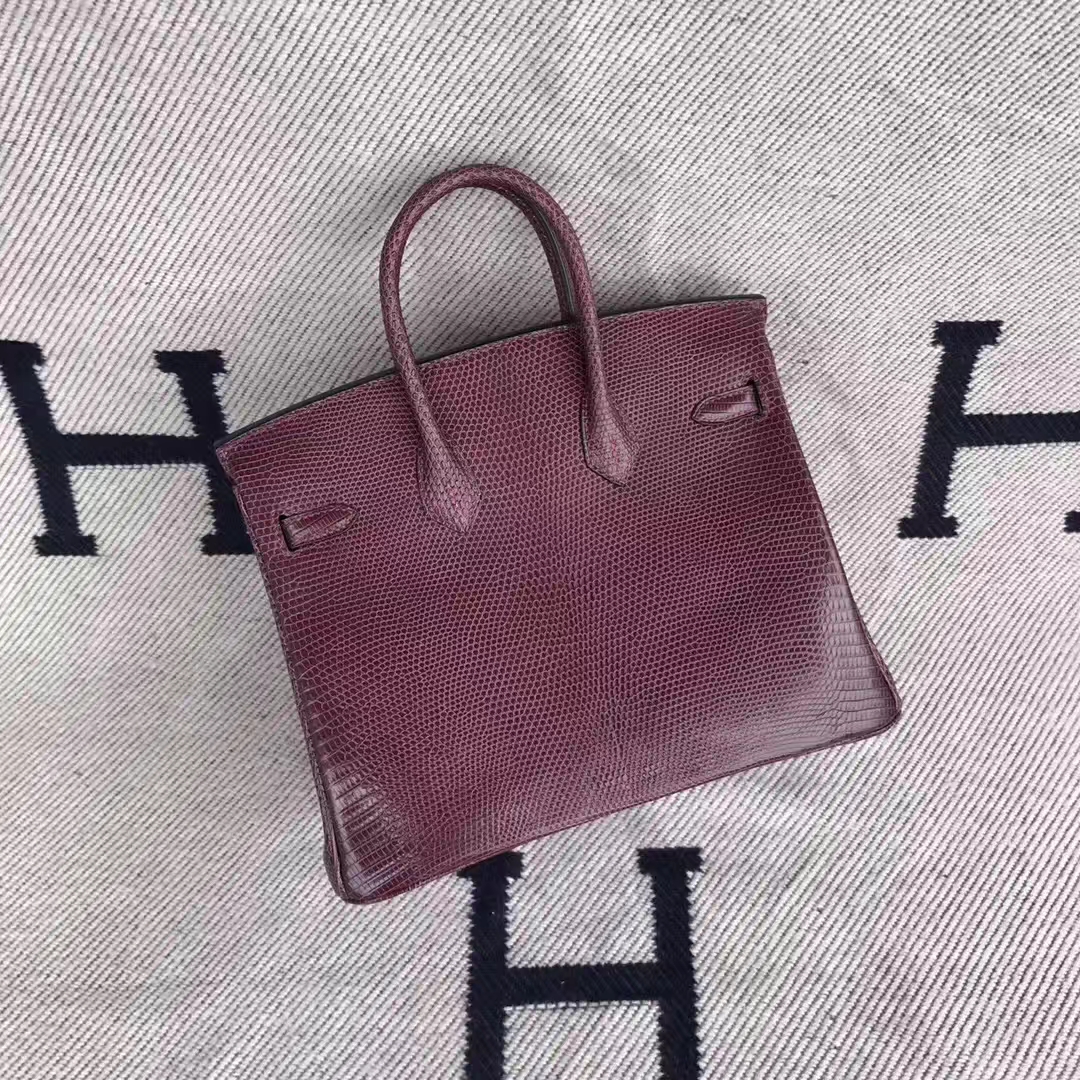 Discount Hermes CK57 Bordeaux Red Lizard Leather Birkin25cm Bag