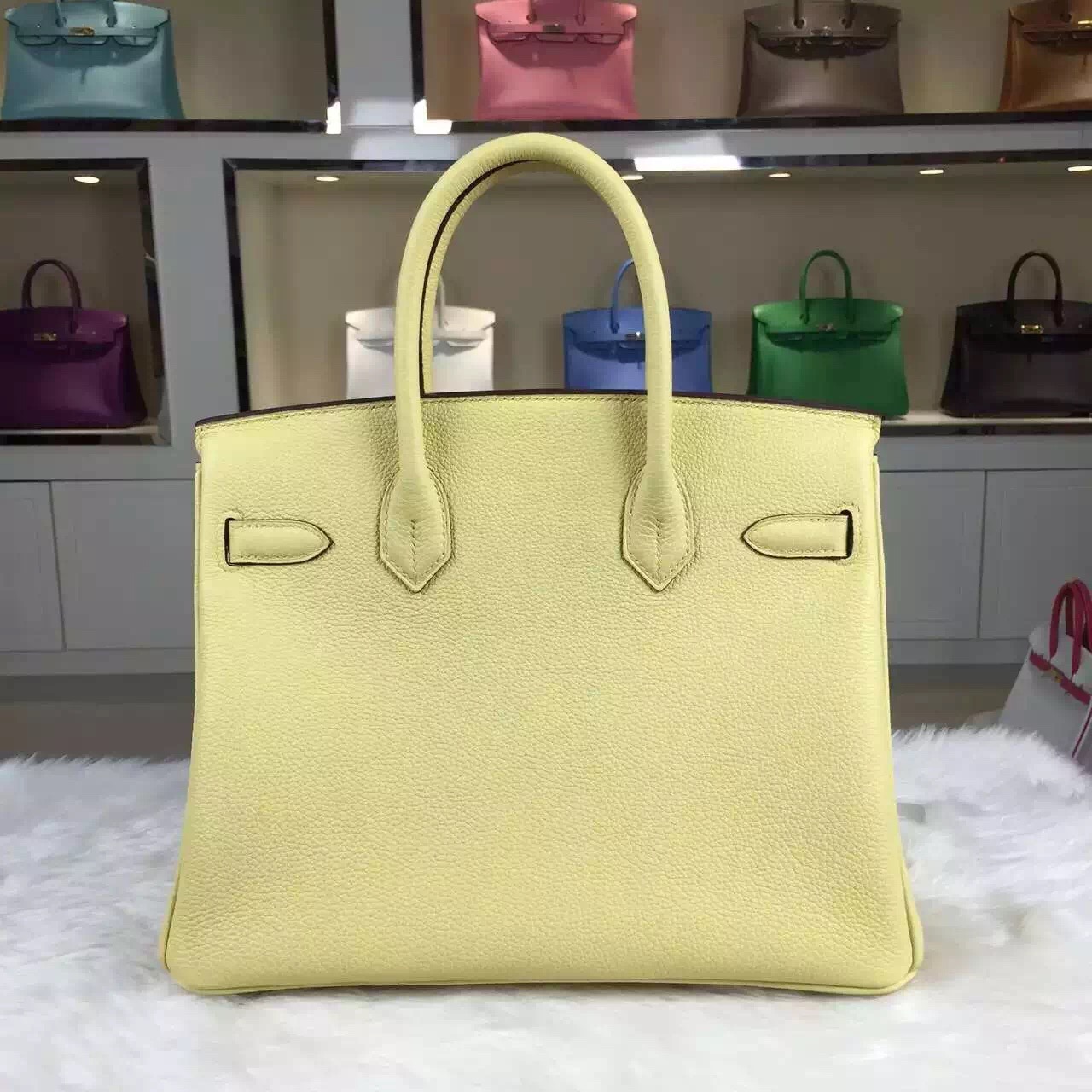 Luxury Hermes Birkin 30CM Togo Leather 1Z Jaine Poessin Gold Hardware