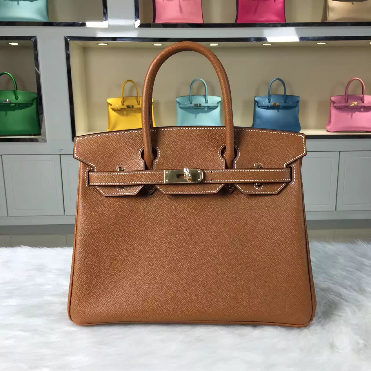 Wholesale Hermes Birkin 30CM Multi-color Original Epsom Leather Ladies&#8217; Tote Bag