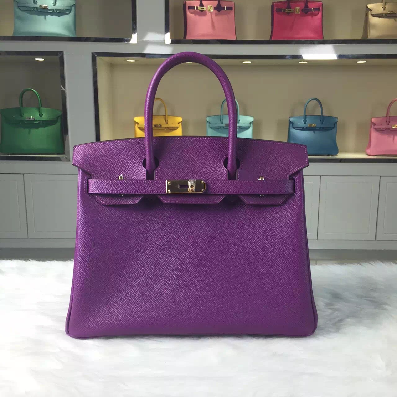 Wholesale Hermes Birkin 30CM Multi-color Original Epsom Leather Ladies&#8217; Tote Bag