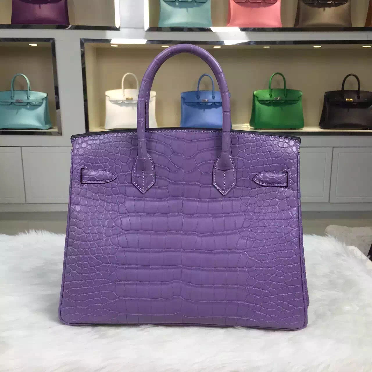 Custom-made Hermes Lavender Purple Crocodile Leather Birkin Bag 30cm Women’s Tote Bag