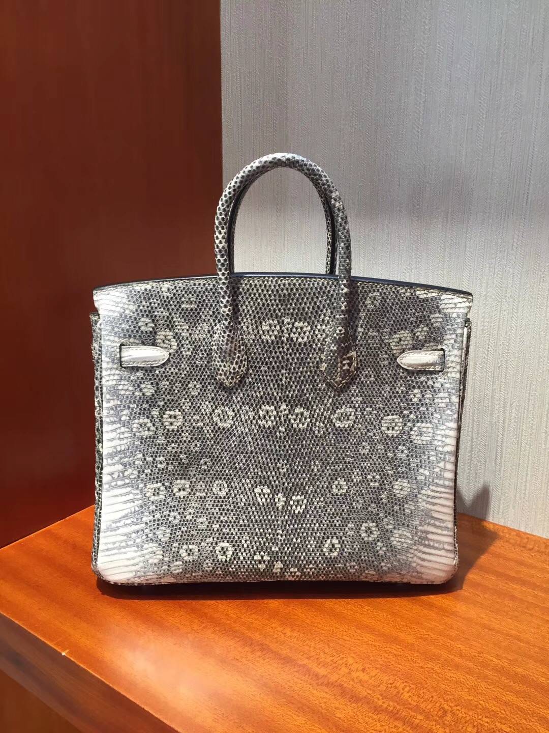 Discount Hermes 01 Original Color Lizard Skin Birkin Bag25CM Silver Hardware