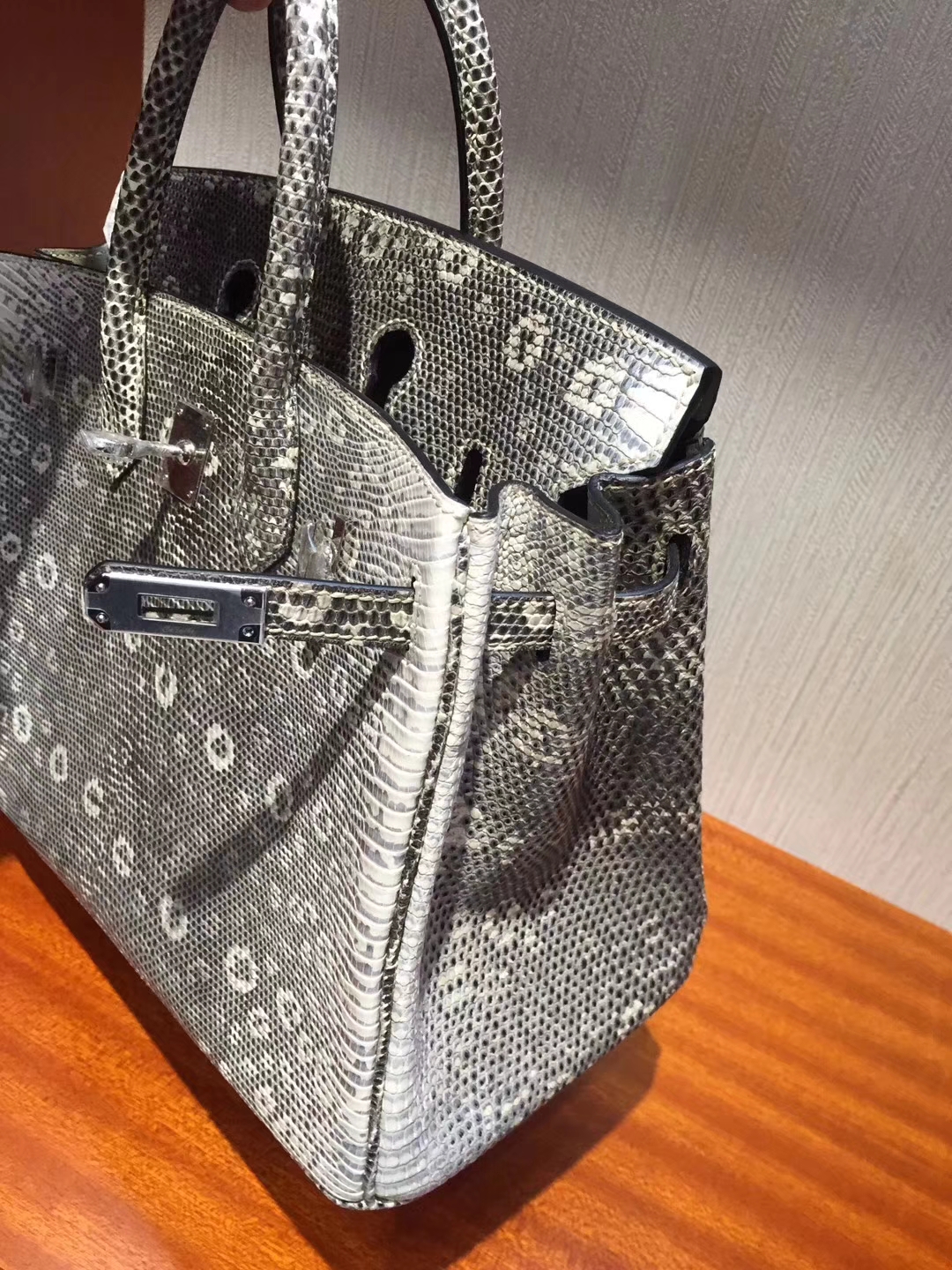 Discount Hermes 01 Original Color Lizard Skin Birkin Bag25CM Silver Hardware