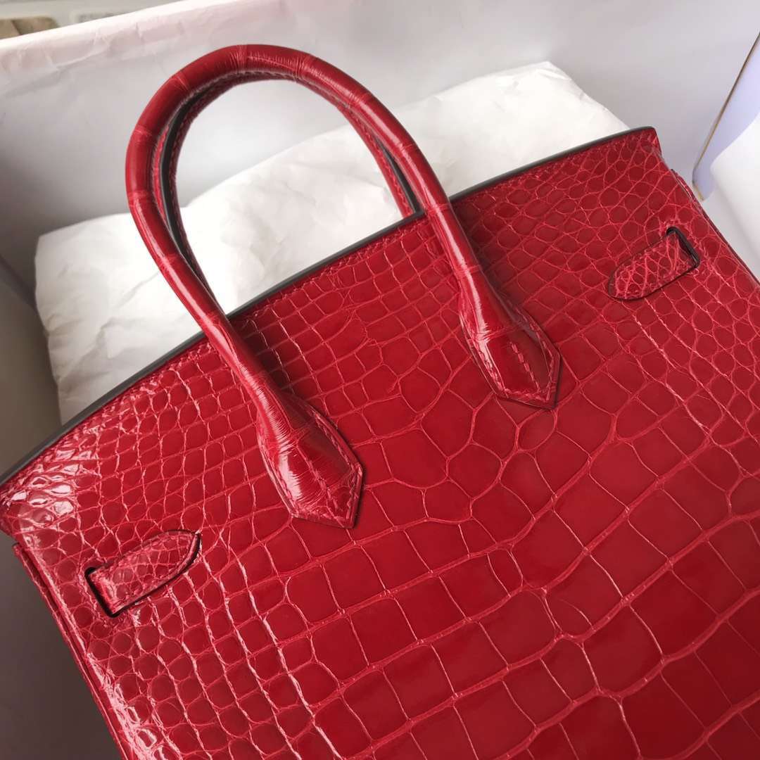 Discount Hermes CK95 Braise Alligator Shiny Crocodile Birkin25CM Bag Gold Hardware