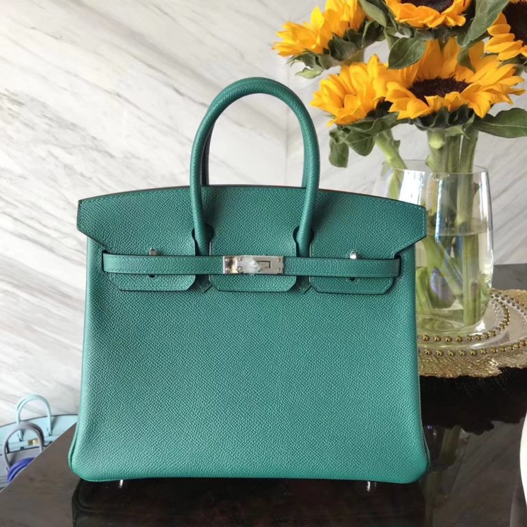 Hermes Birkin Bag  25CM in Z6 Malachite Green Epsom Calf Leather