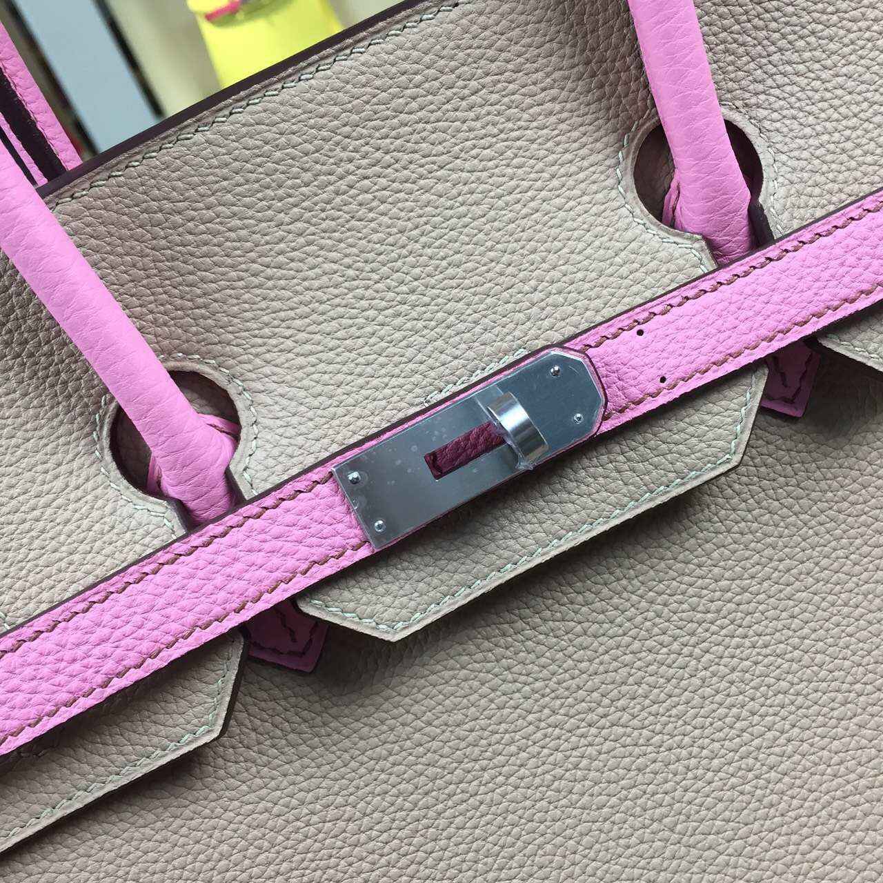 2015 New Hermes HCP Original Togo Leather Two-tone Color Birkin30CM Silver Hardware