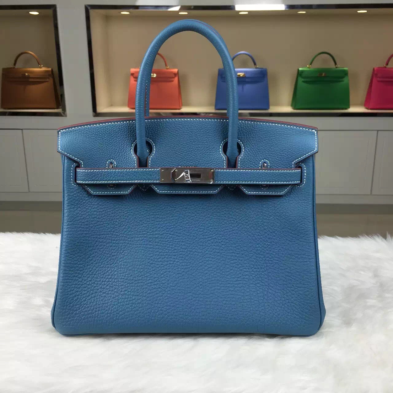 Discount Hermes Birkin Bag 30CM Multi-color France Togo Calfskin Leather Tote Bag