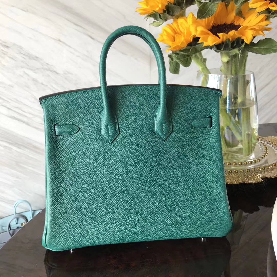 Noble Hermes Birkin Bag 25CM in Z6 Malachite Green Epsom Calf Leather