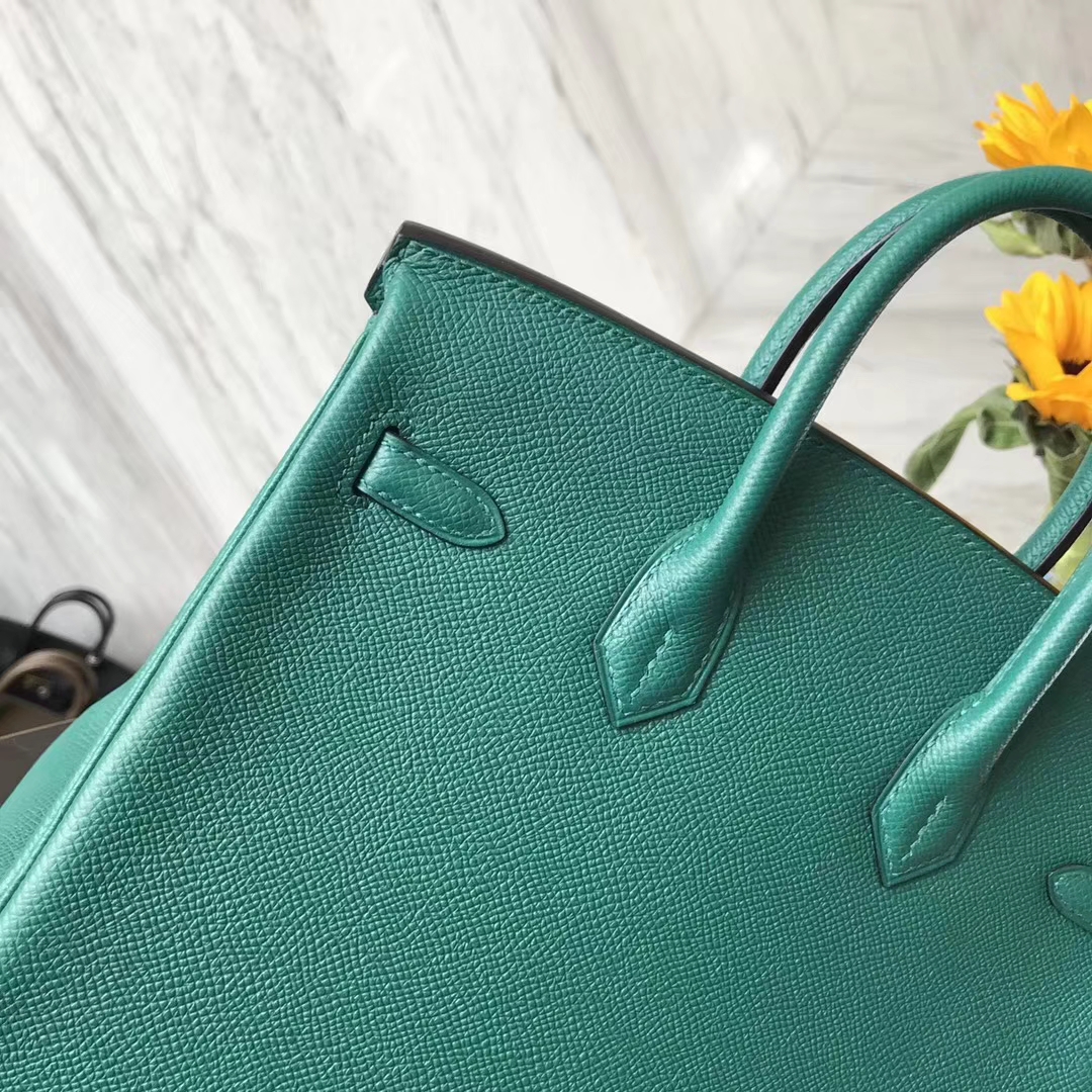 Noble Hermes Birkin Bag 25CM in Z6 Malachite Green Epsom Calf Leather