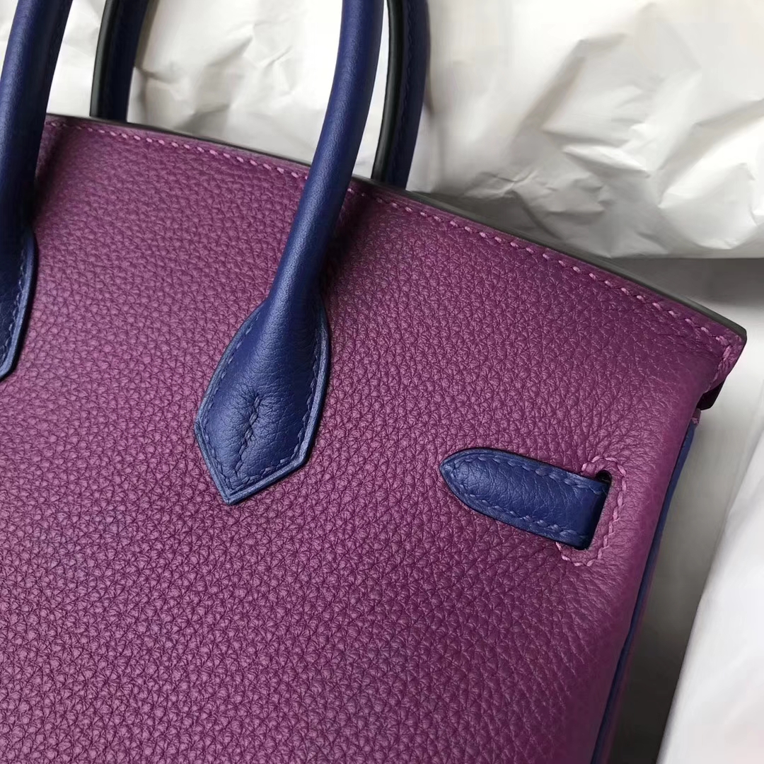 Elegant Hermes P9 Amenone/7T Blue Electric Togo Calf Birkin Bag25CM Silver Hardware