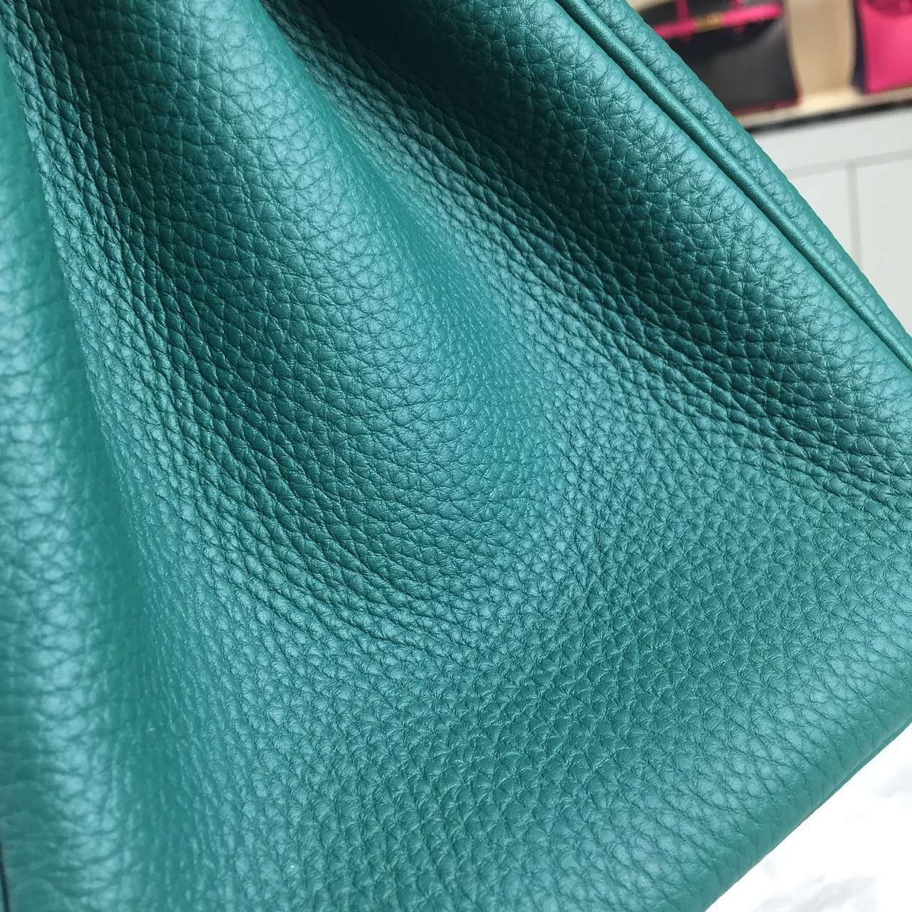 Discount Hermes Z6 Malachite Green France Togo Leather Birkin Bag30cm