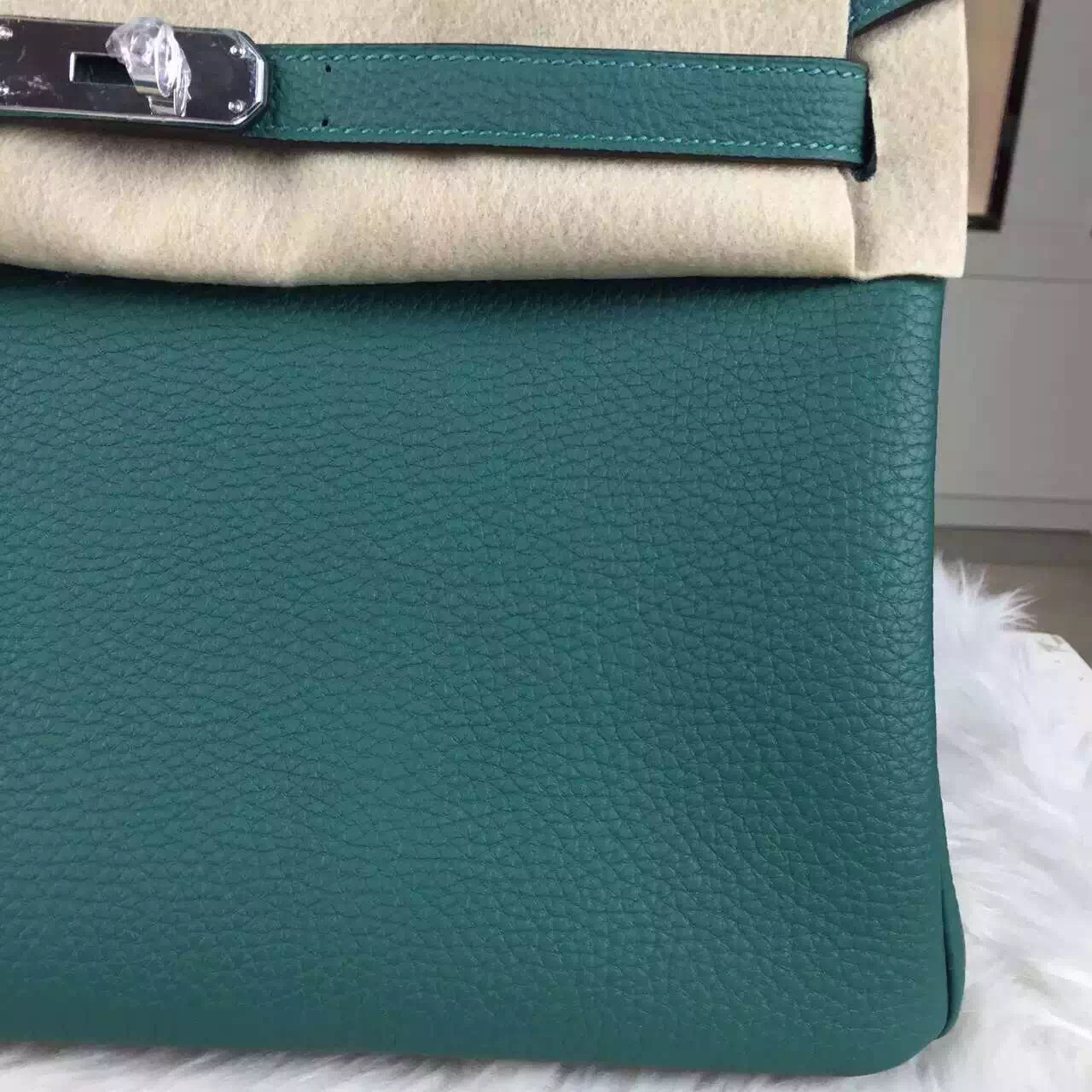 Discount Hermes Z6 Malachite Green France Togo Leather Birkin Bag30cm