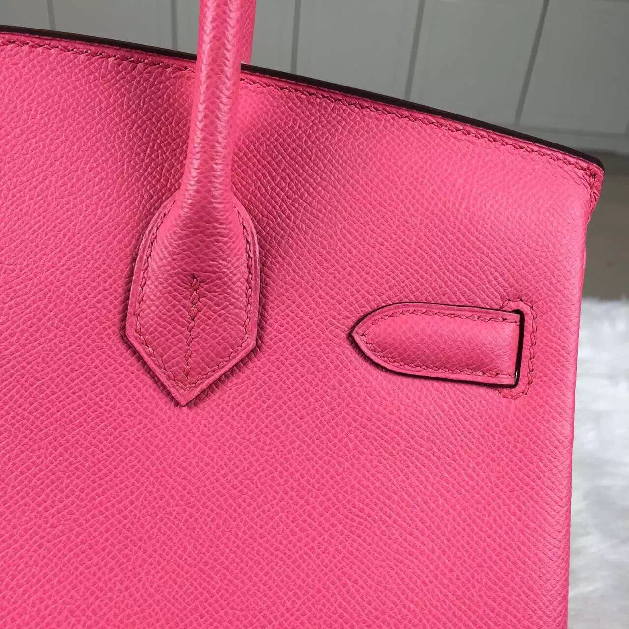New Pretty Hermes Epsom Leather Birkin Bag30cm in 8W Rose Azalee