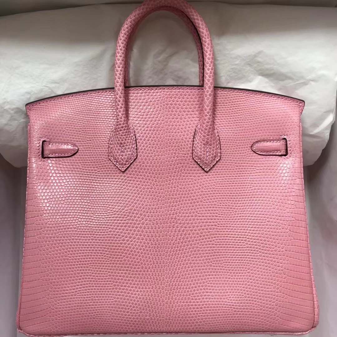Discount Hermes Birkin25CM Bag in 1Q Rose Confetti Lizard Leather Silver Hardware