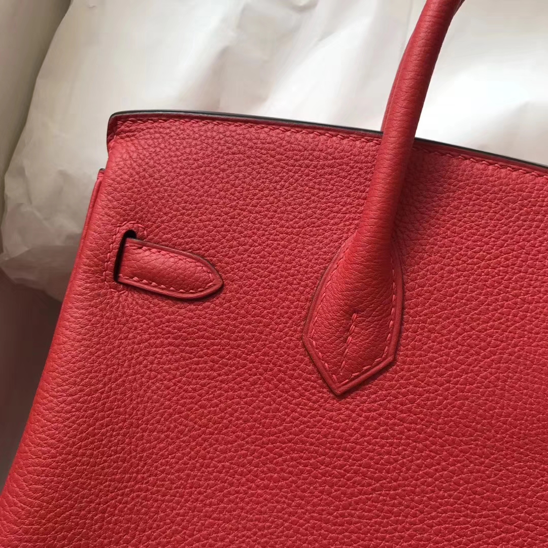Wholesale Hermes A5 Bougainvillier Red Togo Calf Birkin25CM Bag Gold Hardware