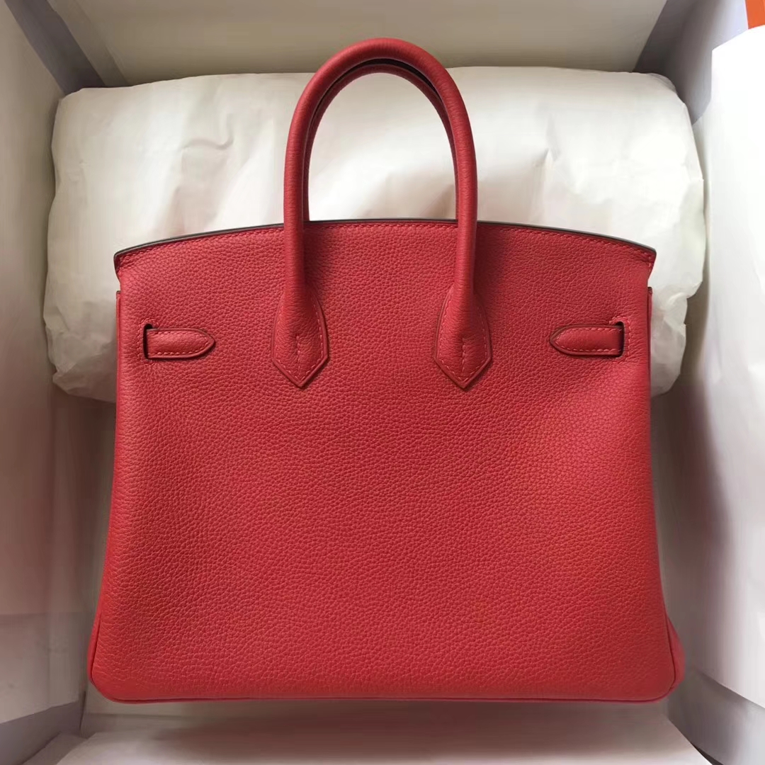 Wholesale Hermes A5 Bougainvillier Red Togo Calf Birkin25CM Bag Gold Hardware