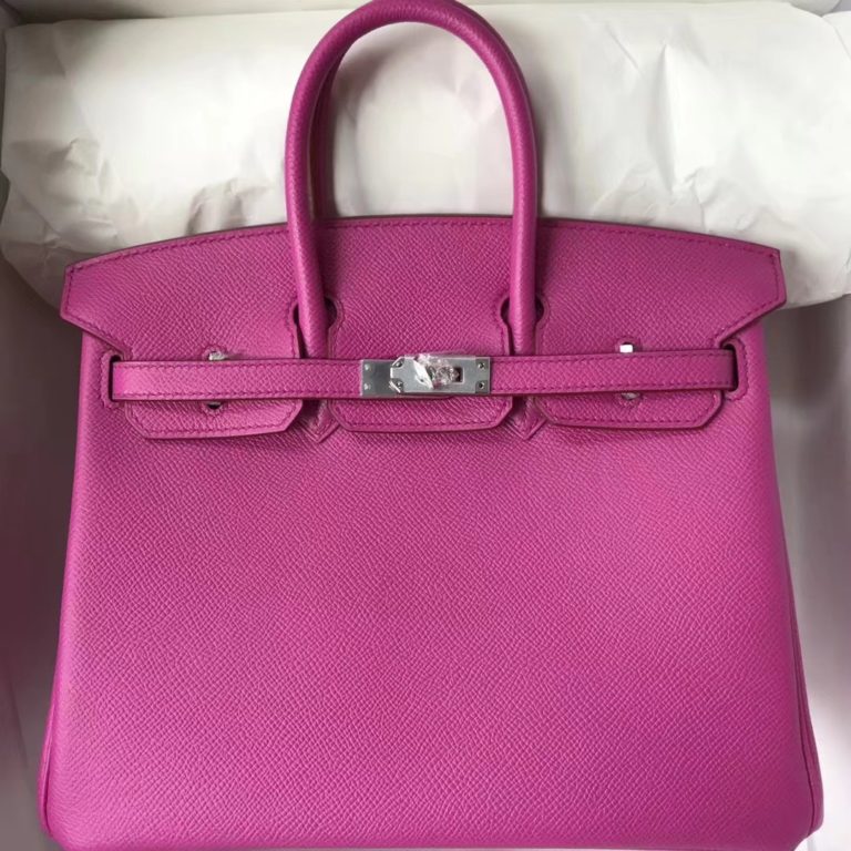 Hermes 9i Rose Magnolia Epsom Calf Birkin Bag 25CM Silver Hardware