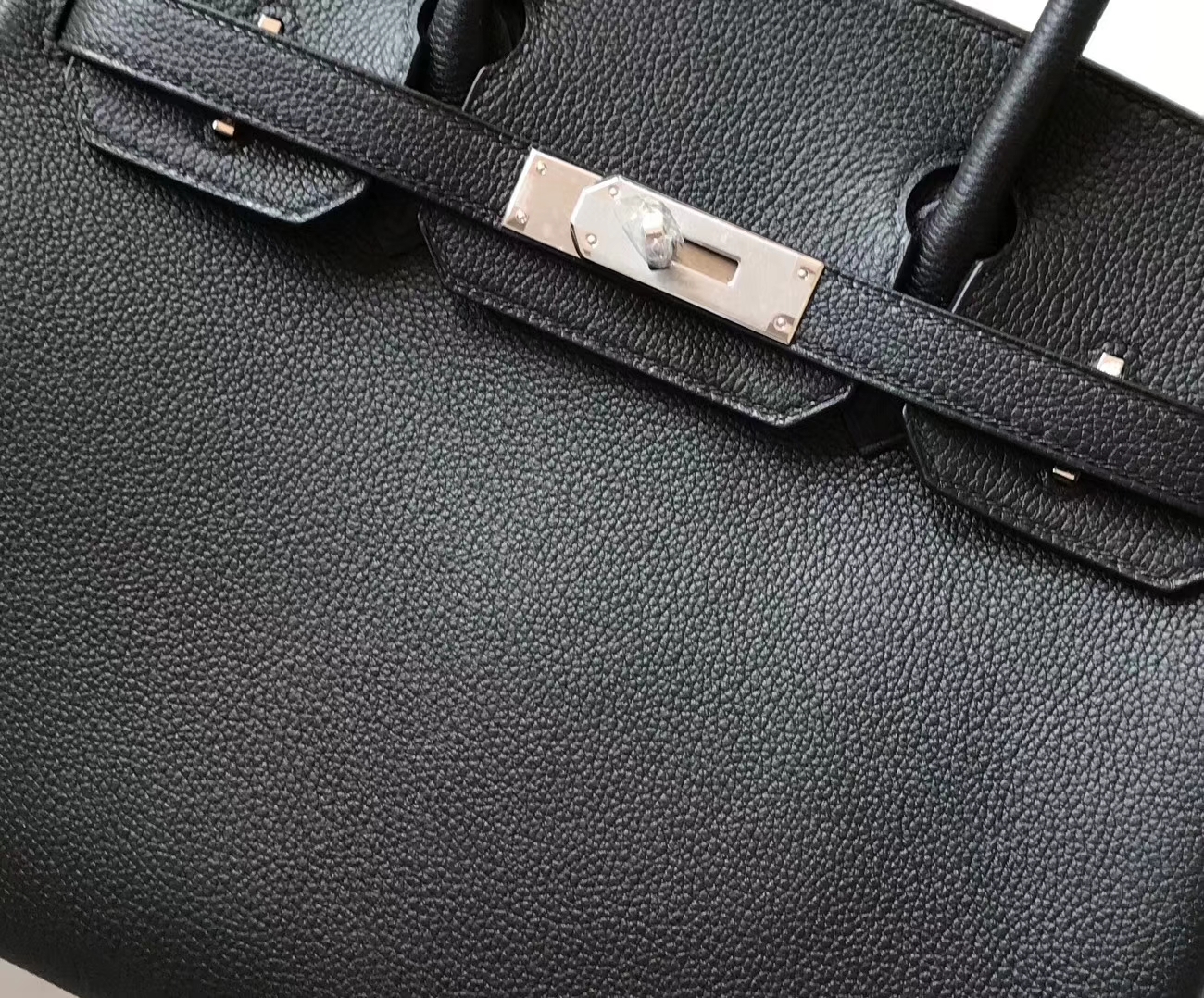 New Hermes CK89 Black Evecolor Calf Leather Birkin25cm Bag Silver Hardware