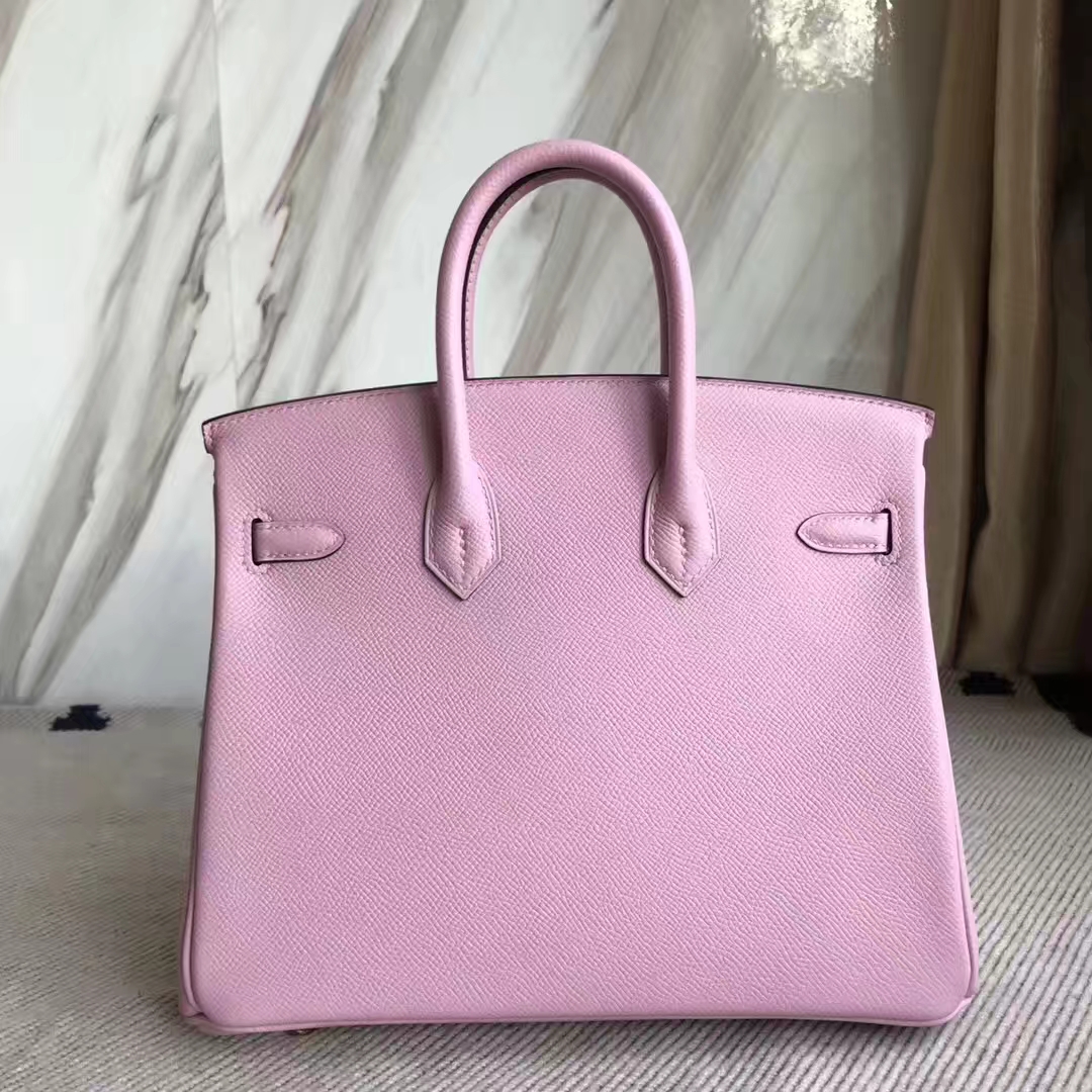 Pretty Hermes 4W Rose Wistaria Epsom Calf Birkin25cm Bag Gold Hardware