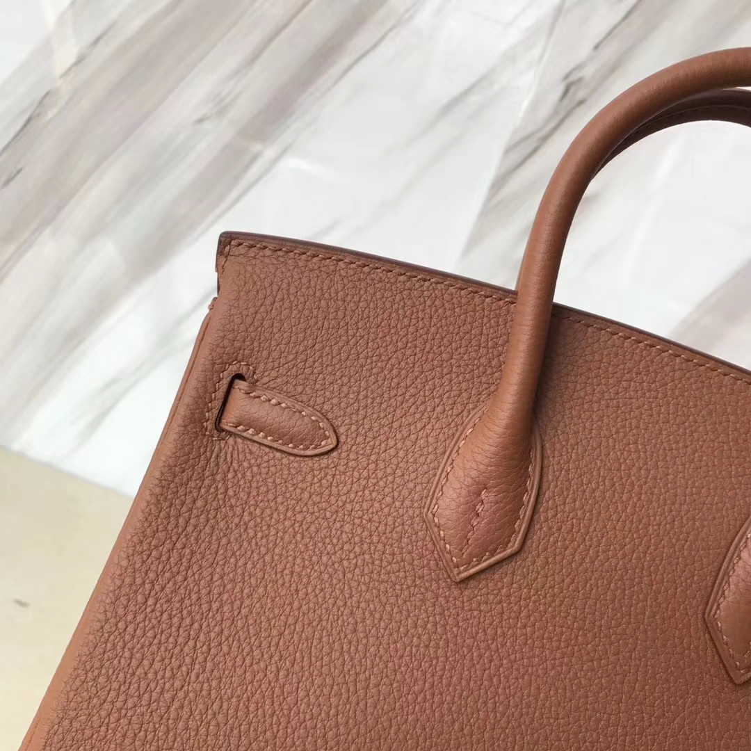 Fashion Hermes Gold &#038; Yellow Togo Leather Birkin25CM Bag Silver Hardware