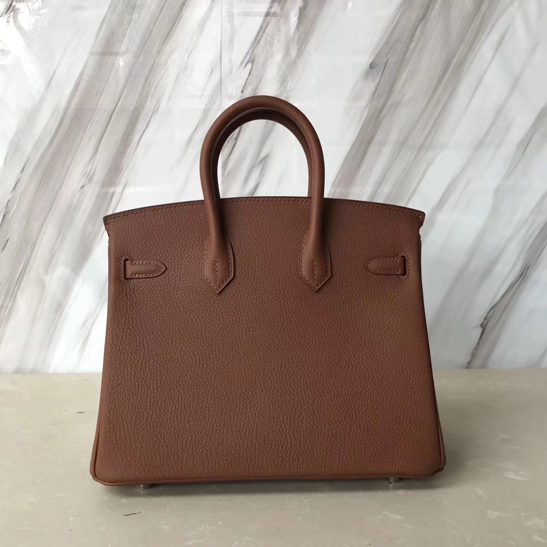 Fashion Hermes Gold &#038; Yellow Togo Leather Birkin25CM Bag Silver Hardware