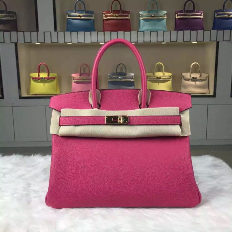 Custom-made Hermes Pink Togo Leather Birkin 30 Ladies Tote Bag