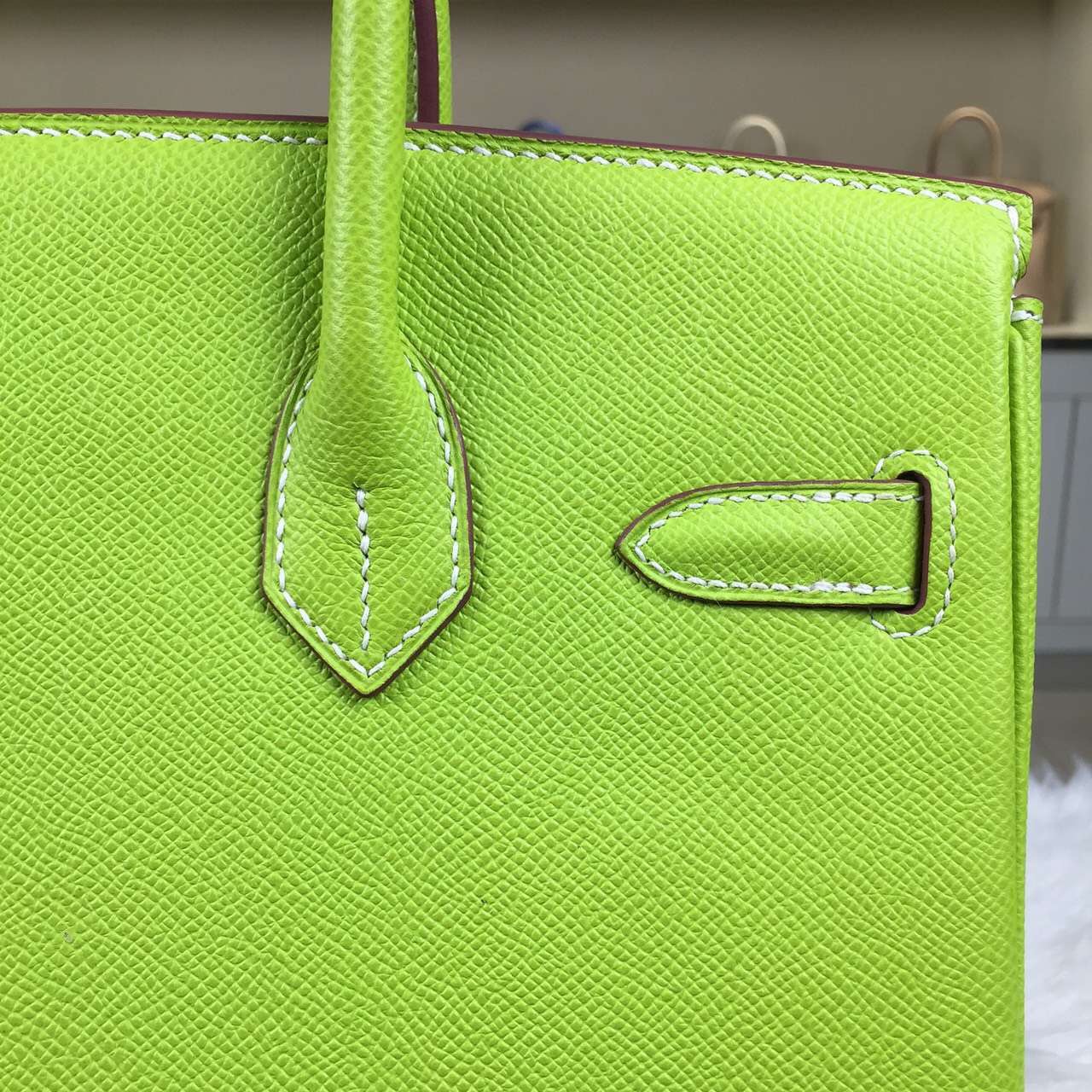 New Fashion Hermes Kiwi Green Epsom Leather Birkin30cm