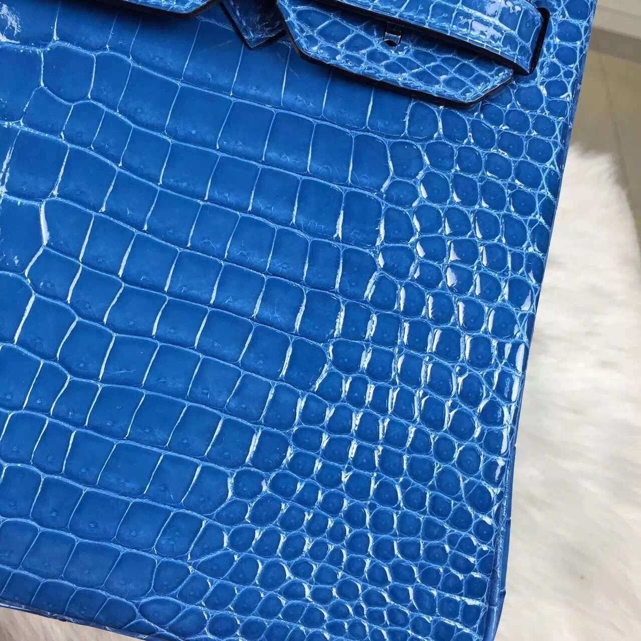 Discount Hermes 7Q Mykonos Blue Crocodile Leather Birkin30