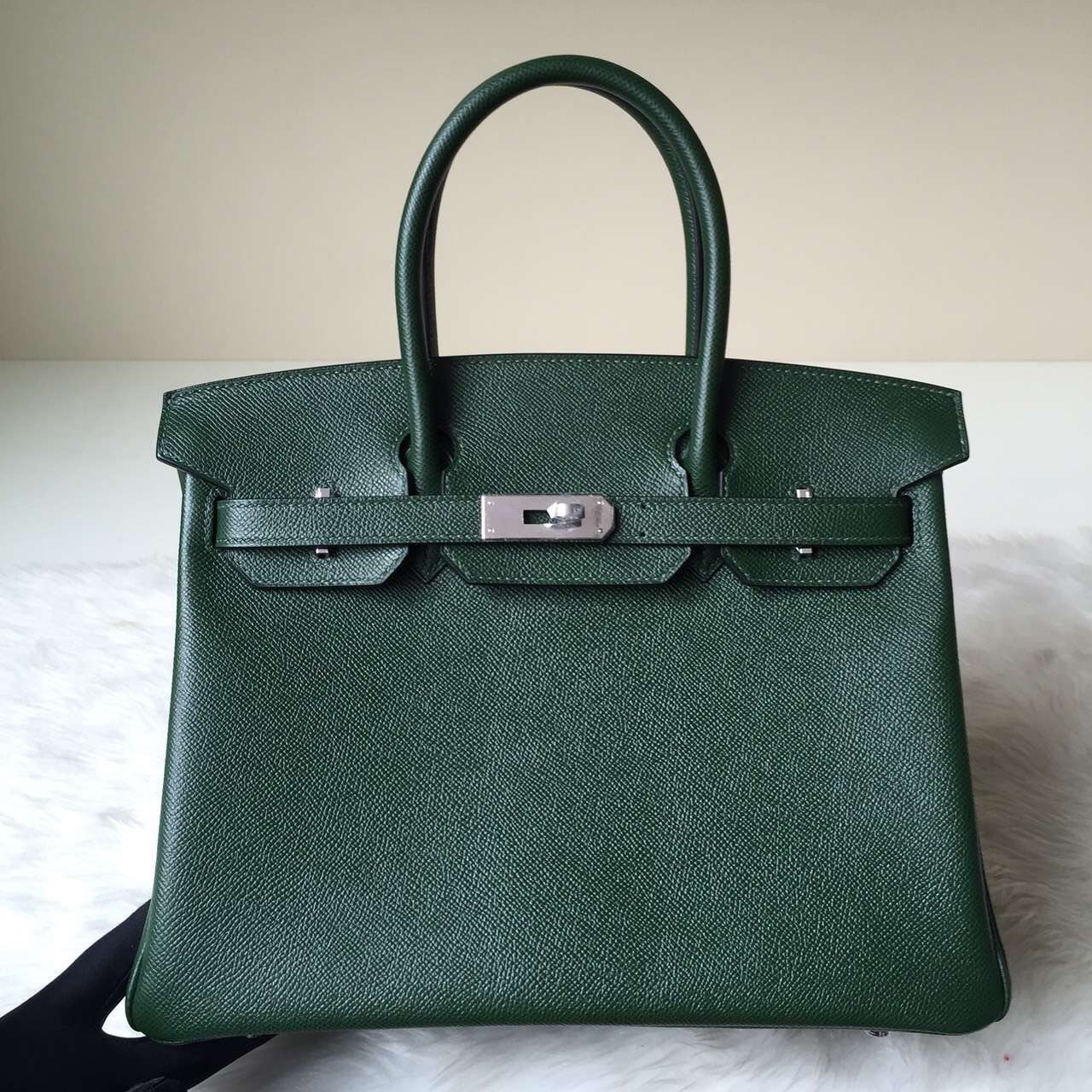 New Hermes 2Q English Green Epsom Leather Birkin Bag30cm