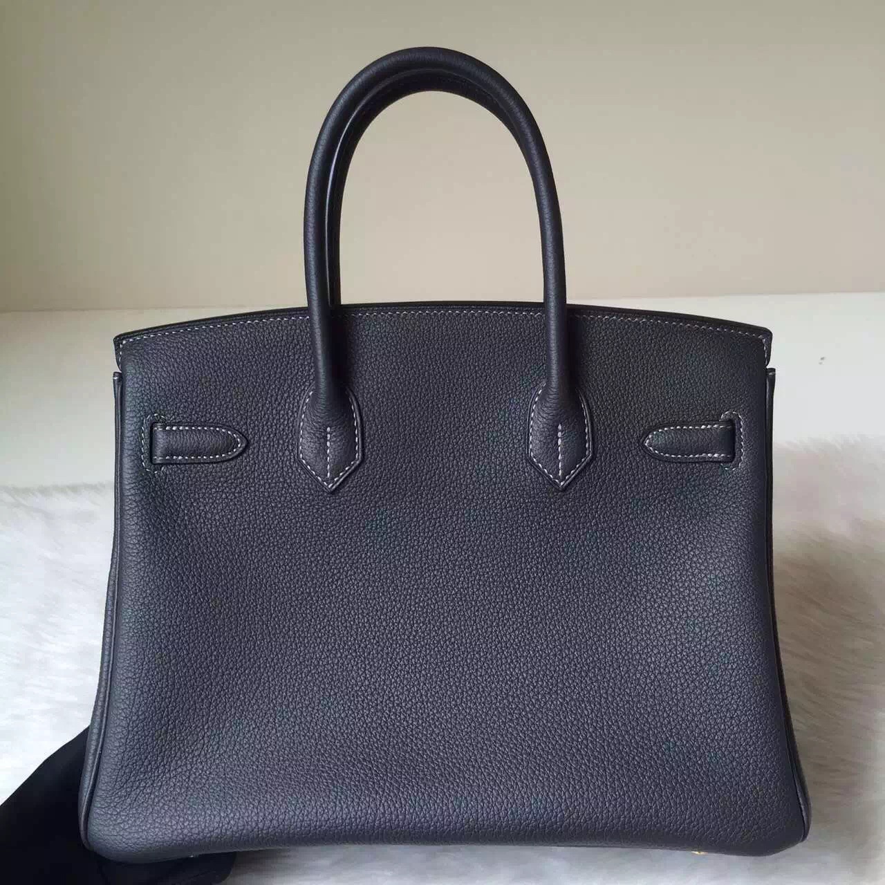 Wholesale Hermes 8F Etain Grey Togo Calfskin Leather Birkin Bag30cm