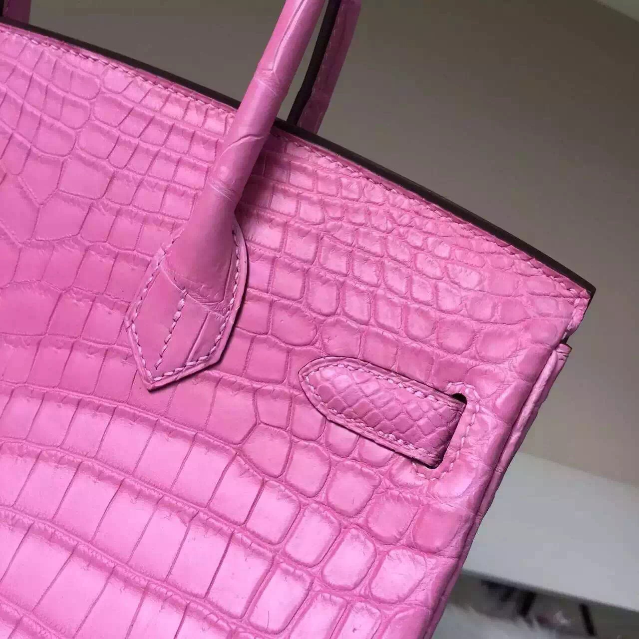 Online Store Hermes Matt Crocodile Leather Birkin30 Bag in Sakura Pink